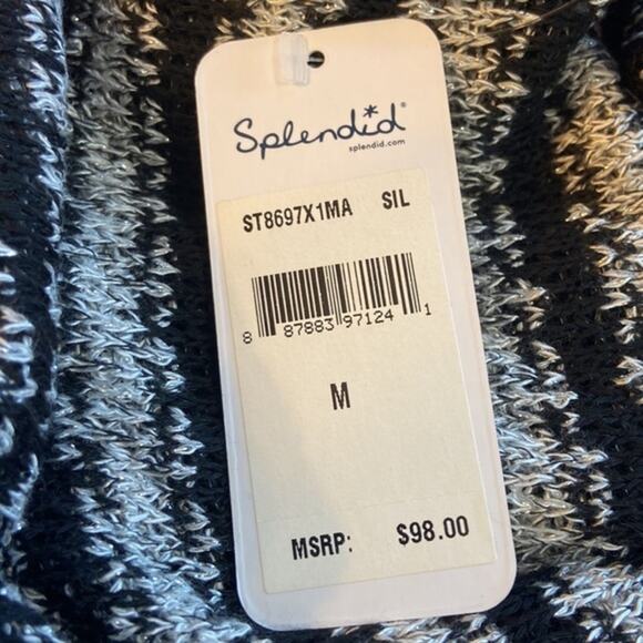 Splendid for Anthropologie Boatneck Knit Top NWT Metallic Stripe NEW - Picture 10 of 12